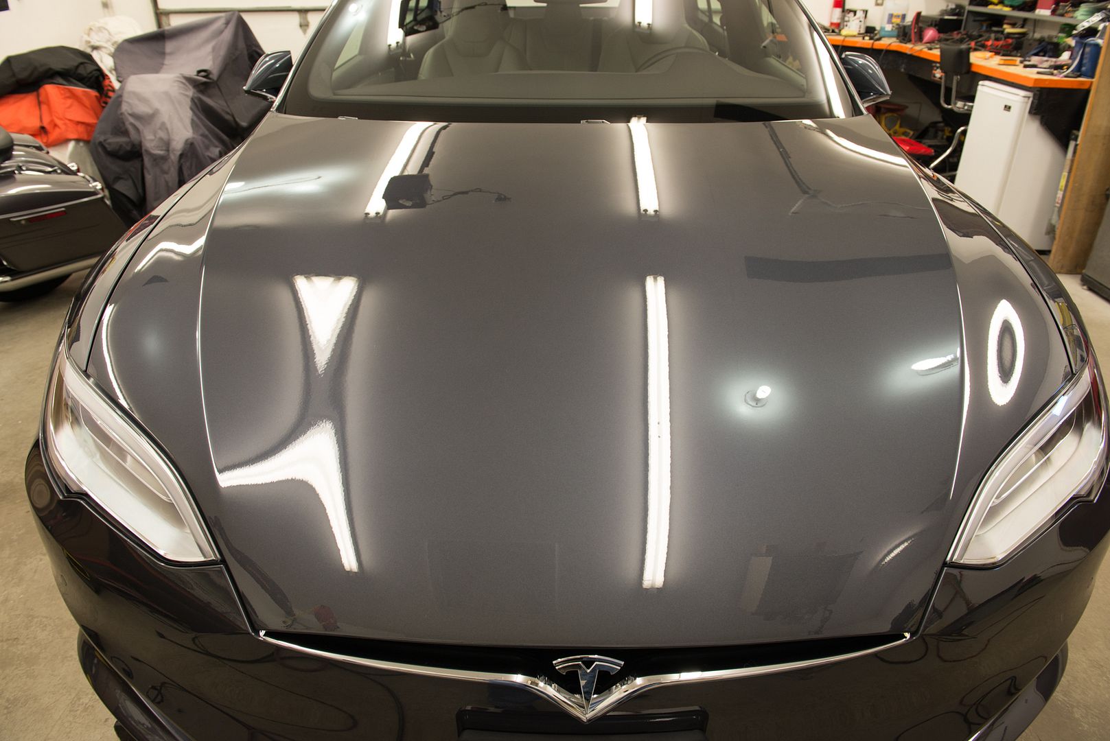 Tesla Model S, Paint Correction, CQuartz Finest Coating, wheels off coating
